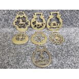 7 x Vintage horse brasses