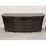 Mid-late Victorian mahogany on an oak carcass long sideboard. Featuring 4 central drawers and 2 side