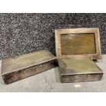 3 x silver plated boxes (1 inscribed Sir Alfred J Vasquez)