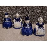 2 sets of vintage Delft salt and pepper pots