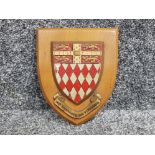 Cambridge related coat of arms mount plaque (possibly Fitzwilliam college)