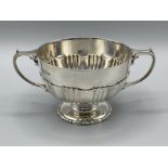 Sterling silver bowl with handles. Hallmarked goldsmiths (9oz) (Not apart of the estate)