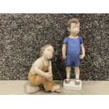 Bing & Grondaul of Denmark 2 ceramic models of children
