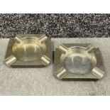 Pair of sterling silver ashtrays (156.2g)