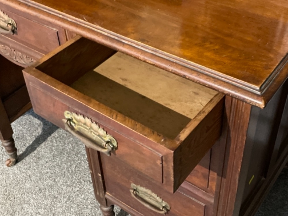 Victorian mahogany dressing table with 7 drawers and de attachable top with adjustable mirror and - Bild 4 aus 4