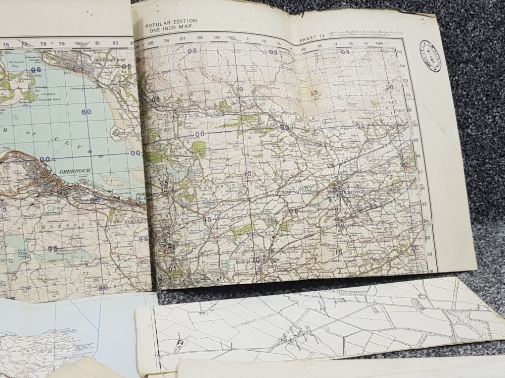 A collection of vintage ordnance survey maps, scotland etc - Image 3 of 3