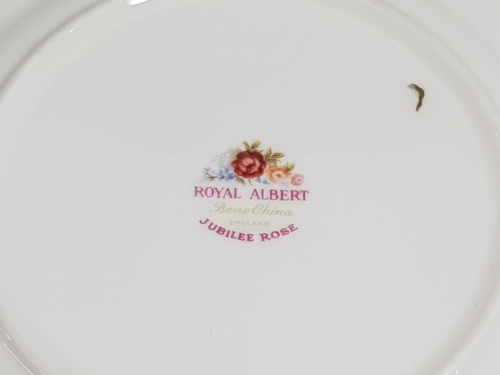 A Royal Albert Jubilee Rose part dinner and tea service to include soup bowls, teacups and saucers - Image 2 of 3