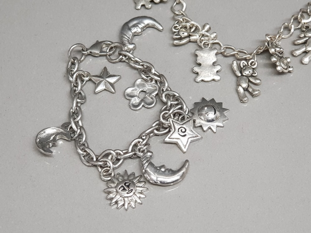 2 silver plated charm bracelets - Image 2 of 2