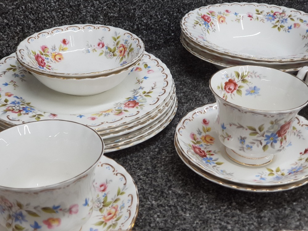 A Royal Albert Jubilee Rose part dinner and tea service to include soup bowls, teacups and saucers - Image 3 of 3