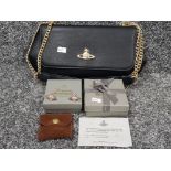 Pair of Vivienne Westwood earrings (rose gold effect) in original box, also includes ladies