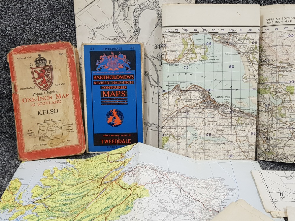 A collection of vintage ordnance survey maps, scotland etc - Image 2 of 3