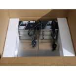 A commercial deep fat fryer, boxed.