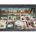 40x vintage & older postcards inc female stars, man made landmarks etc