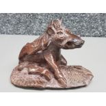 Handcarved Soapstone figure of a Warthog, signed William to base