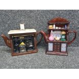 2 large Novelty teapots by the Teapottery company includes Yorkshire range & Apothecary