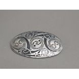 Cornish pewter oval shaped brooch