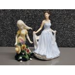Royal Doulton pretty ladies figure Gillian together with Old Tupton ware girl