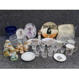 Miscellaneous glass and ceramics to include Cherished Teddies ornaments, cut glass fruit bowls,