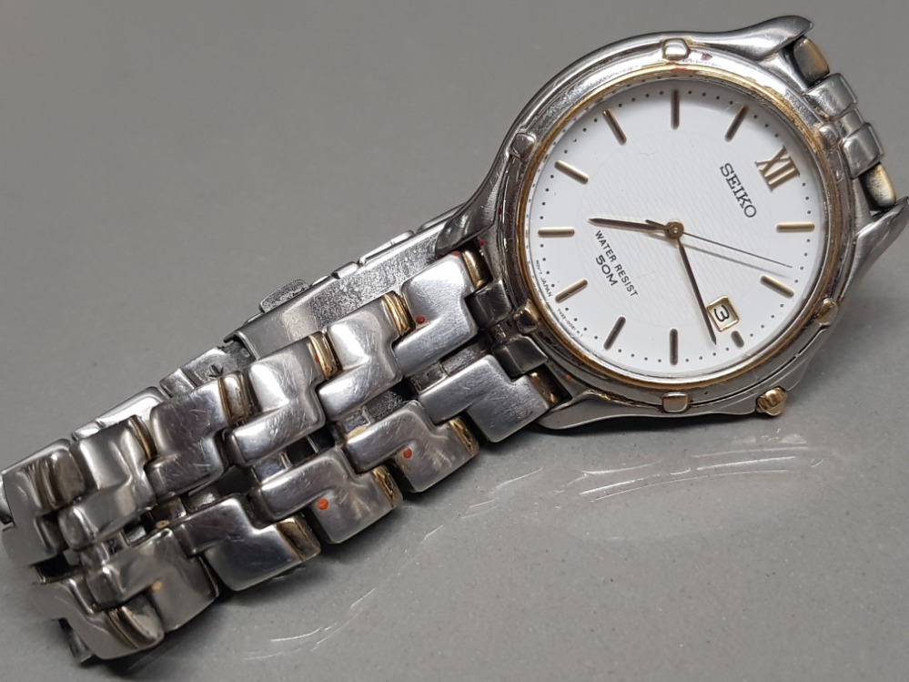 2 genuine gents Seiko bi metal wristwatches - Image 3 of 3