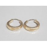 Pair of 9ct yellow gold hoop earrings 1.66g