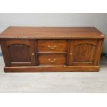 Reproduction mahogany TV/Entertainment unit fitted with 2 drawers & 2 cupboards, 148x49cm, height