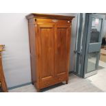 Mahogany empire style Louis Henry double door wardrobe fitted with a single drawer, with key, 111.