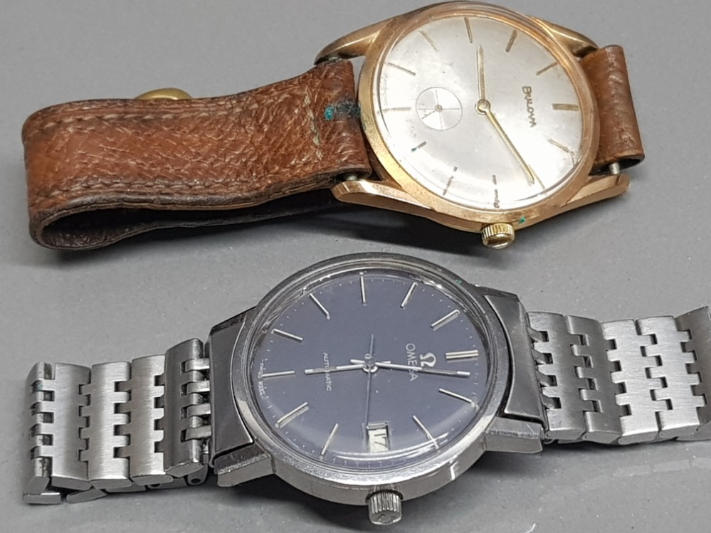 2 gents watches includes Omega automatic wristwatch with grey dial & steel baton hour markers and - Image 2 of 3