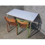 Infant School writing table & 2 chairs, 1950s