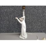Nao by Lladro table lamp, yawning boy base, height 35cm