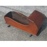 Vintage mahogany dolls crib, 46.5x16cm