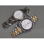 2 genuine gents Seiko bi metal wristwatches