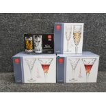 4 boxes of rcr boxed crystal drinking glasses