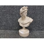A resin bust of a classical Male.