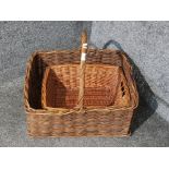 A large wicker basket and a smaller wicker tray.