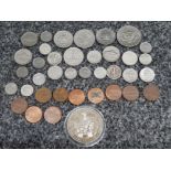 Bag of mixed American coins, also includes 50th anniversary of Normandy £2 coin