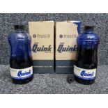 2 x vintage bottles of Parker pen super Quink, permanent blue Ink both in original boxes, (1x bottle