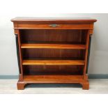 Set of mahogany 3 tier bookshelves, empire style, 106x30cm, height 102cm