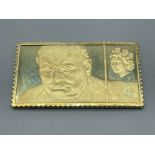 18ct gold Winston Churchill stamp. Replica (20.2g)