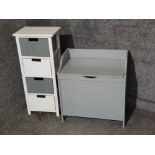 Modern wooden storage box & 4 drawer narrow chest