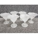 Set of 6 tulip shaped 'Dolce Vita' frosted dessert dishes