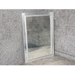 Modern contemporary mirror, nearly all glass including most of frame, 74.5x105cm