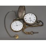 Vintage Taylor & sons fine silver pocket watch with key together with Sekonda pocket watch on chain