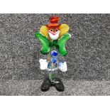 Large vintage Murano art glass clown figure, height 26cm