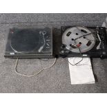 A JVC JL-A20 auto-return turntable and Sony belt drive stereo turntable system PS-LX300H, with