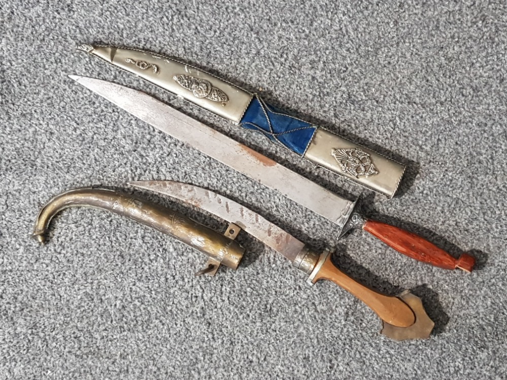 2 Persian knives in scabbards & repro flintlock long gun - Bild 2 aus 2