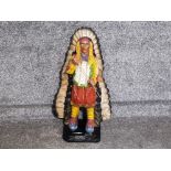 Large resin Native American Chief with crook, 63.5cm