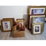 A large quantity of colour prints in good quality frames of various designs.