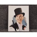Unframed oil on canvas portrait painting of Fred Astaire, by Whitley Bay artist Ken.C, signed bottom