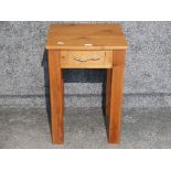 Solid Pine lamp table fitted with a single drawer