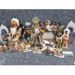 Box containing a Large Quantity of Native American ornaments, photo frame